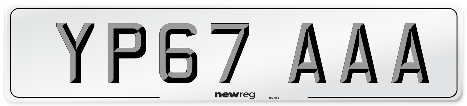 YP67 AAA Number Plate from New Reg